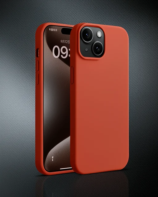 Apple İphone 15 Plus Kılıf First Silikon - Kırmızı