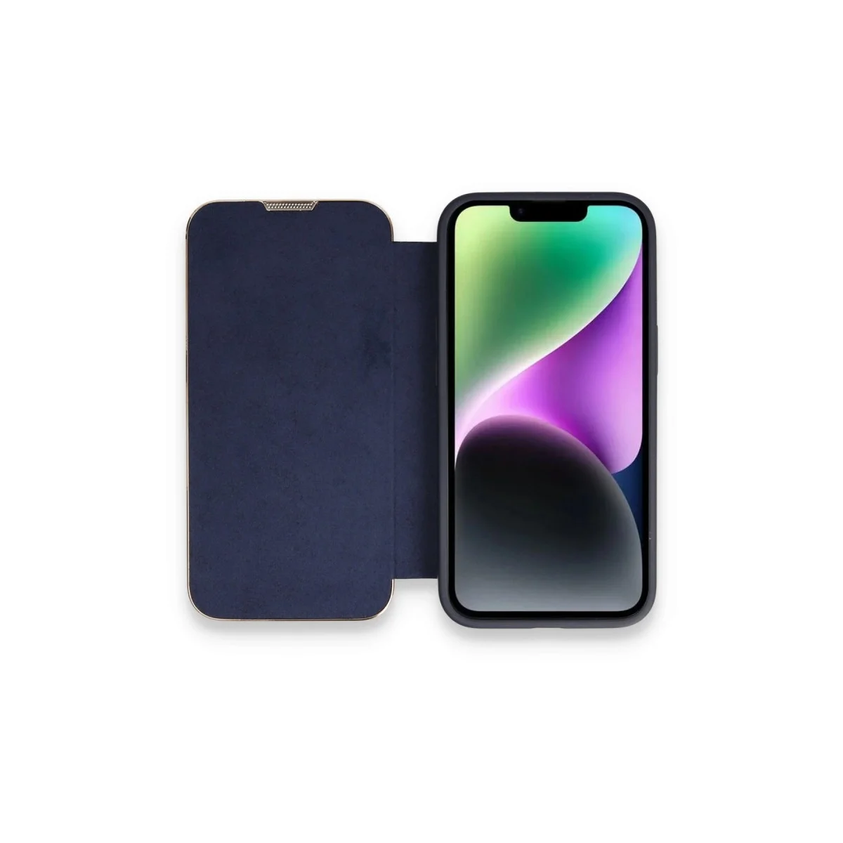 Apple İphone 13 Pro Kılıf Dolpin Kapaklı - Lacivert