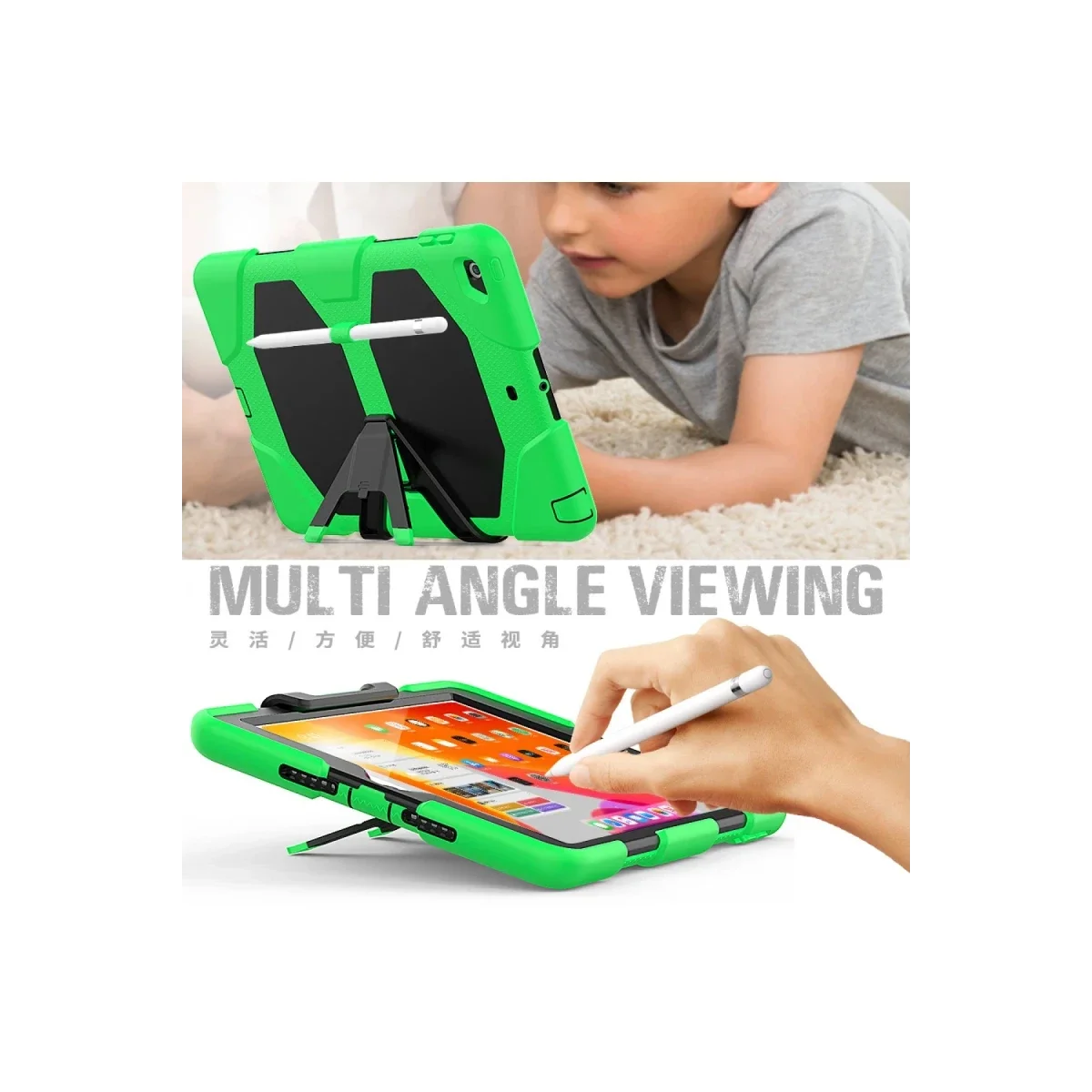 Apple iPad 10.2 (7.nesil) Kılıf Griffin Tablet Kapak - Yeşil görsel 5