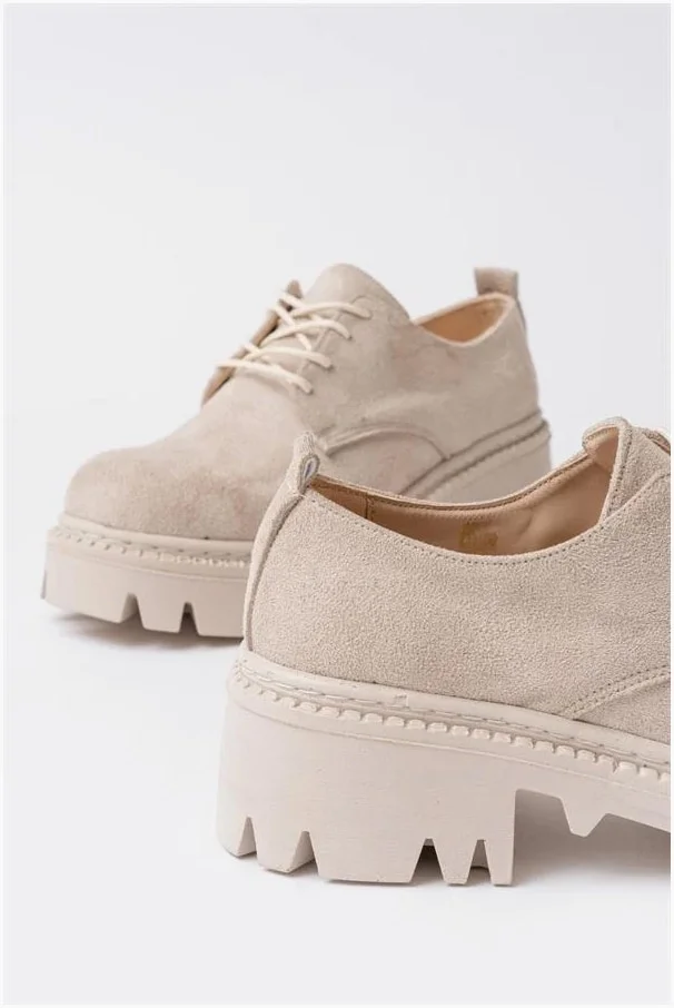 Kadın Loafer Ayakkabı Ayakkabı Bağcıklı Tabanlı Süet Yüksek Casual Konfor görsel 5