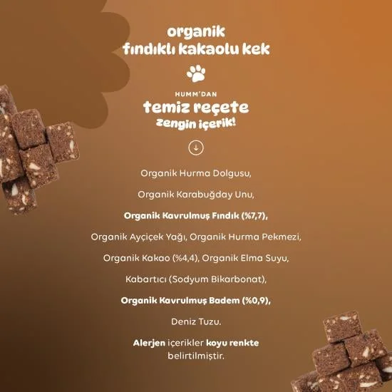Organik Fındıklı Kakaolu Vegan Kek 30 Gr görsel 4