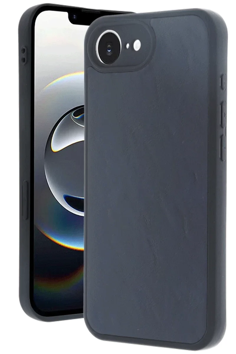 Apple iPhone 16E Kılıf Aras Deri Kapak - Lacivert