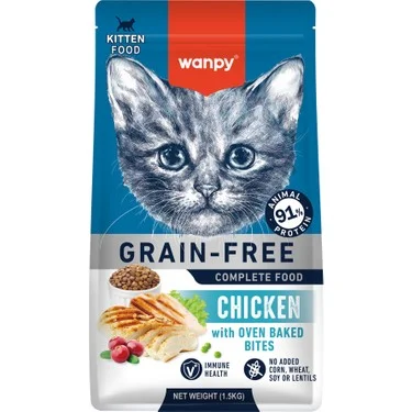 Tahılsız tavuklu yavru kedi maması 1,5 kg (wanpy)