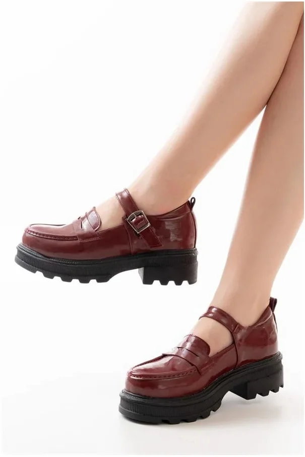 Kadın Rugan Loafer Ayakkabı Ayakkabı Tabanlı Yüksek Casual Rahatlatıcı görsel 3
