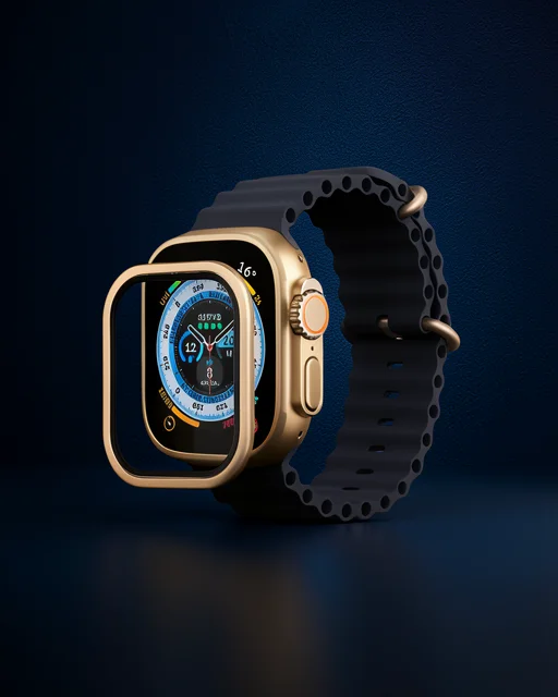 Apple Watch Ultra 49mm Alüminyum Kasa Cam Ekran Koruyucu - Gold