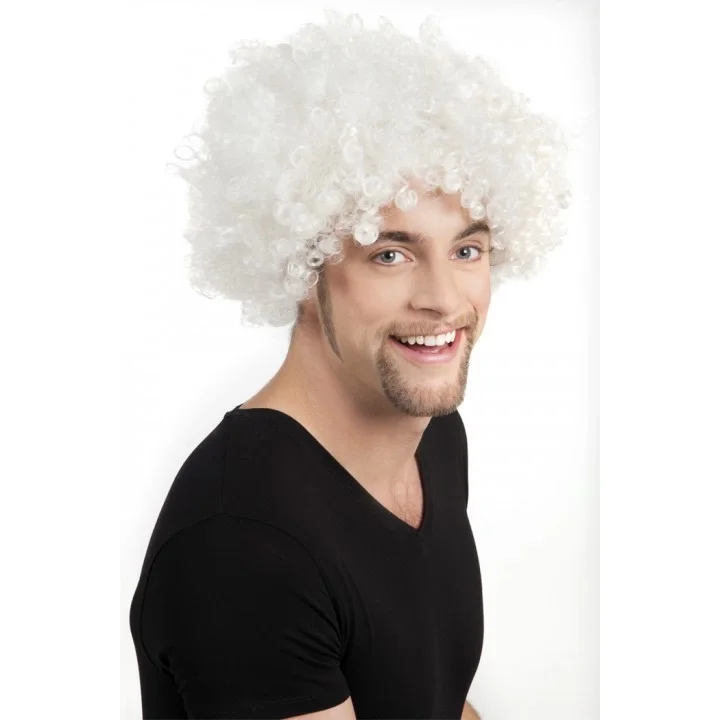 Beyaz Renk Kıvırcık Afro Bonus Peruk görsel 2