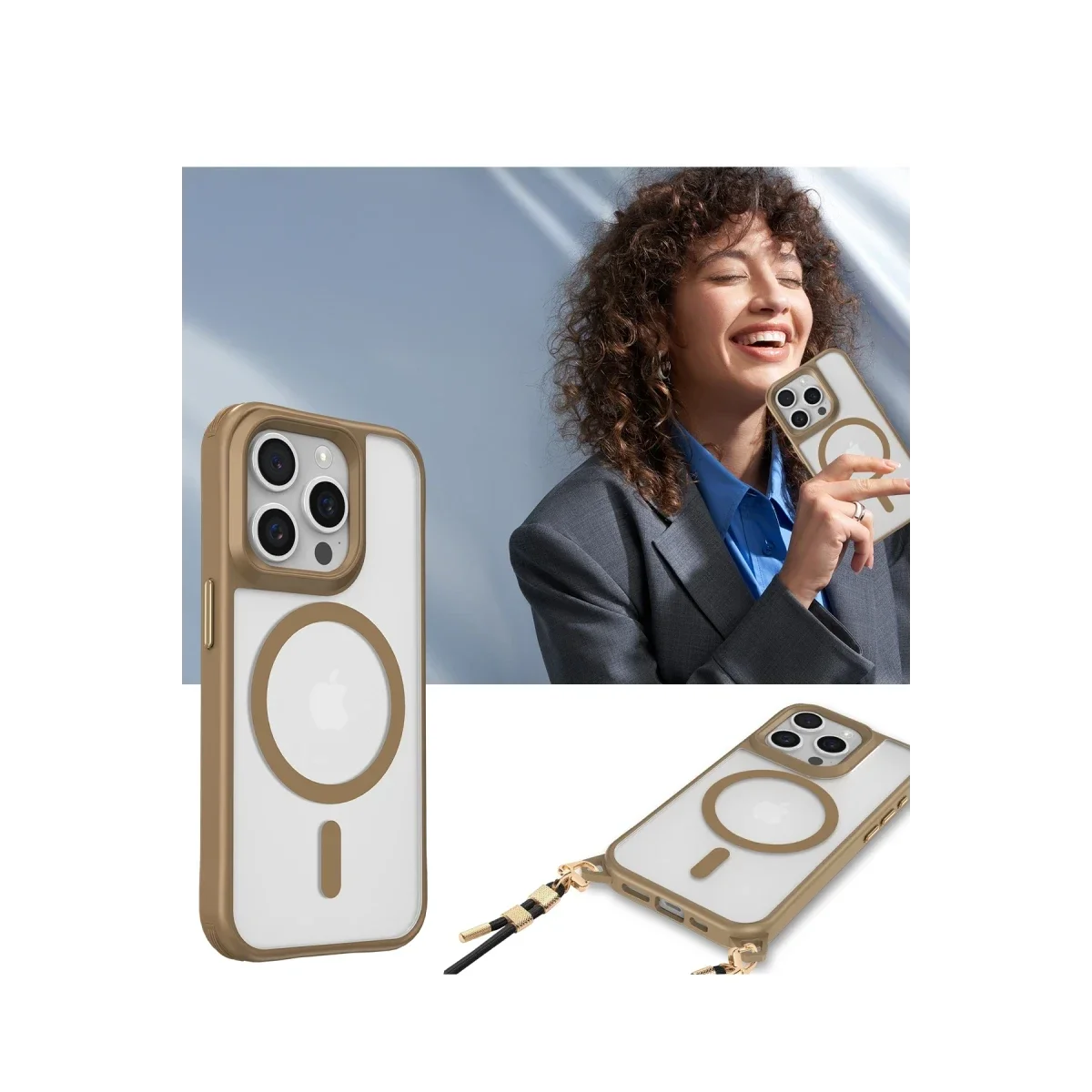 Apple iPhone 15 Pro Max Kılıf Enka Magsafe Silikon Kılıf - Titan Gri görsel 4