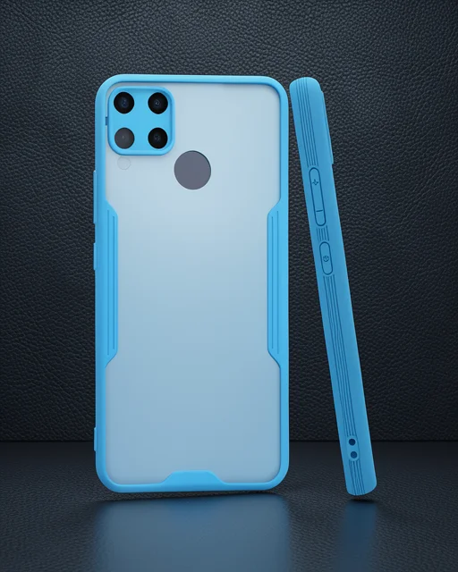 Realme C15 Kılıf Platin Silikon - Mavi