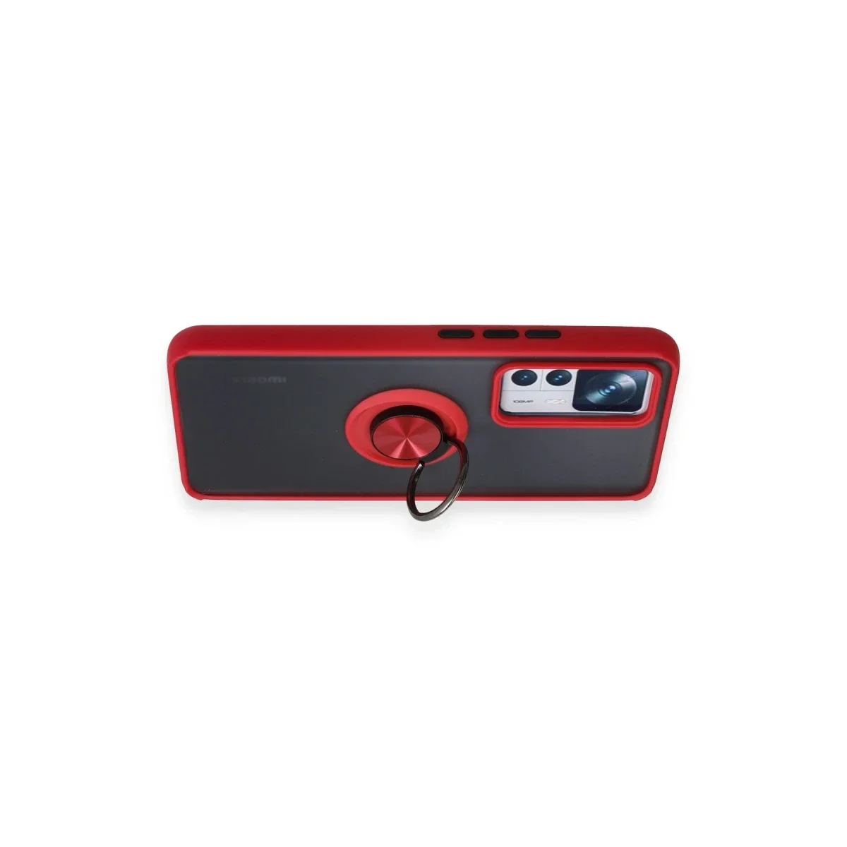 Xiaomi Mi 12T Pro Kılıf Montreal Yüzüklü Silikon Kapak - Kırmızı görsel 3