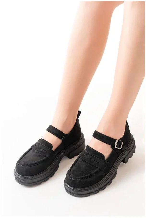 Kadın Loafer Ayakkabı Ayakkabı Tabanlı Süet Yüksek Casual Günlük