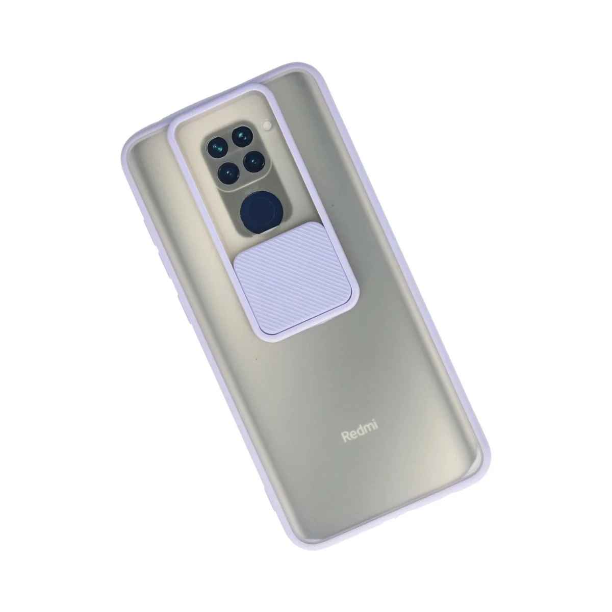 Xiaomi Redmi Note 9 Kılıf Palm Buzlu Kamera Sürgülü Silikon - Lila görsel 2