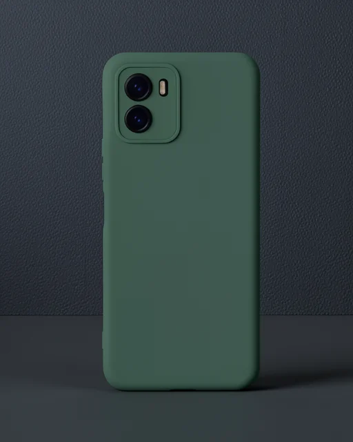 Vivo Y15s Kılıf Nano İçi Kadife Silikon - Koyu Yeşil