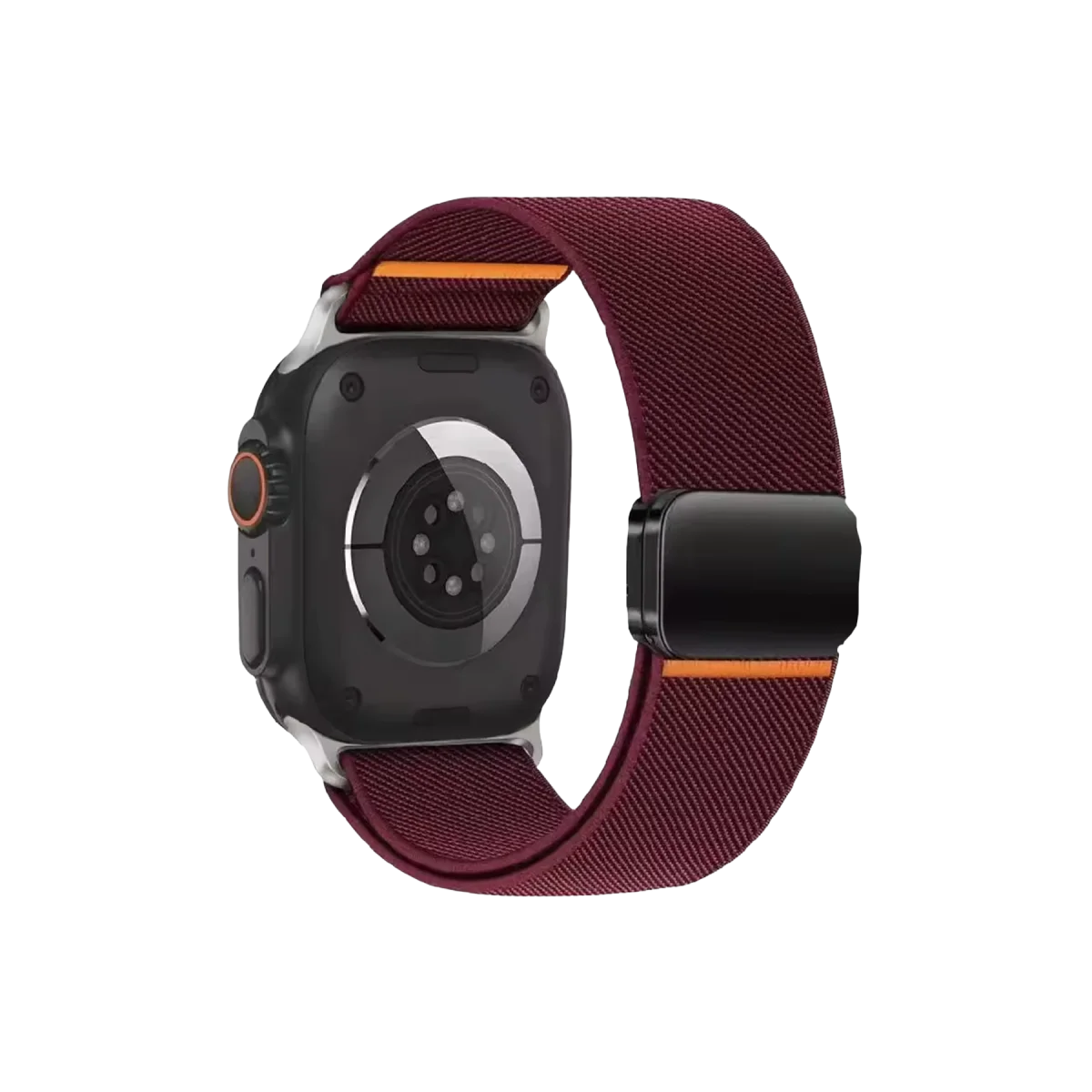 Apple Watch Ultra 49mm Nylon Manyetik Kordon - Bordo