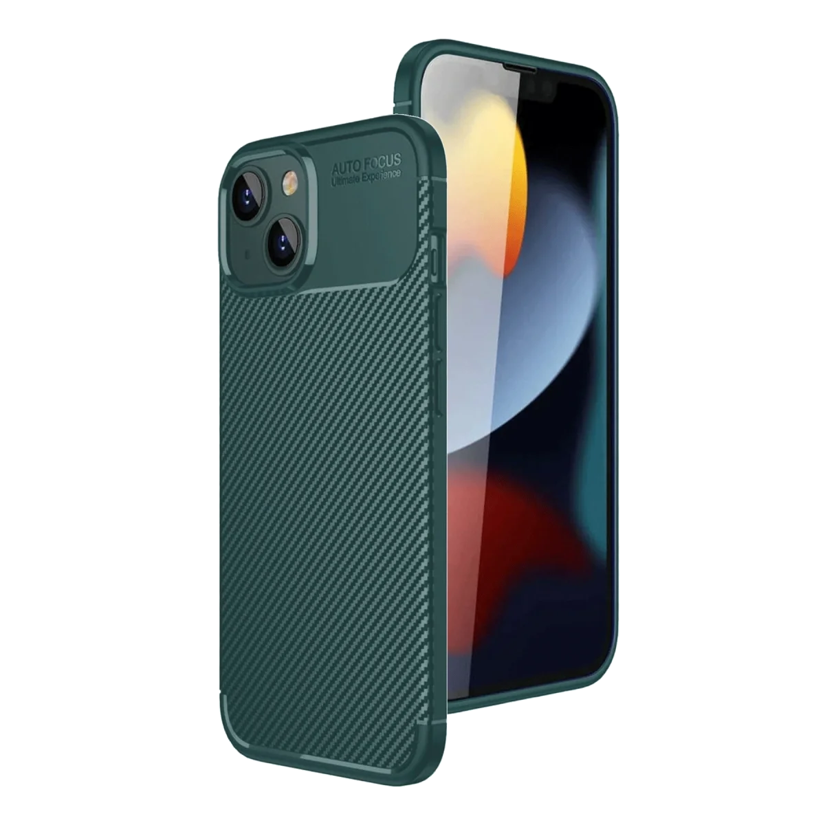 Apple İphone 15 Kılıf Auto Focus Karbon Kapak - Yeşil