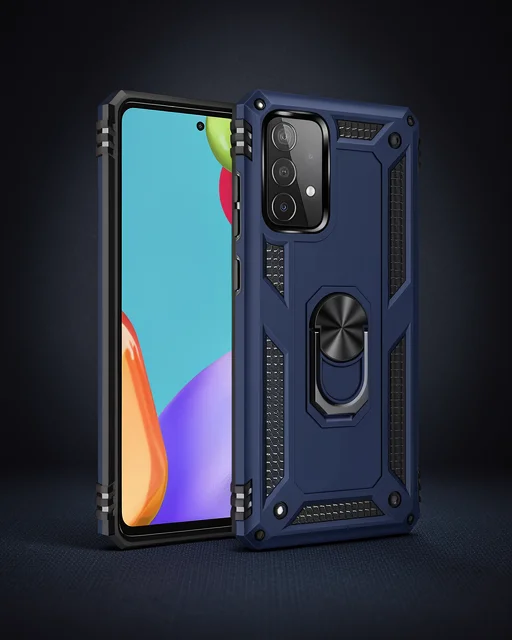 Samsung Galaxy A33 5g Kılıf Sofya Yüzüklü Silikon Kapak - Lacivert