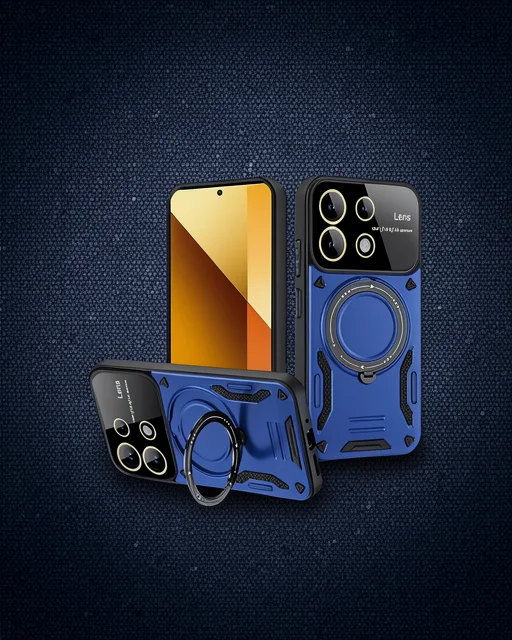 Xiaomi Redmi Note 13 4g Kılıf Joy Lens Standlı Kapak - Lacivert