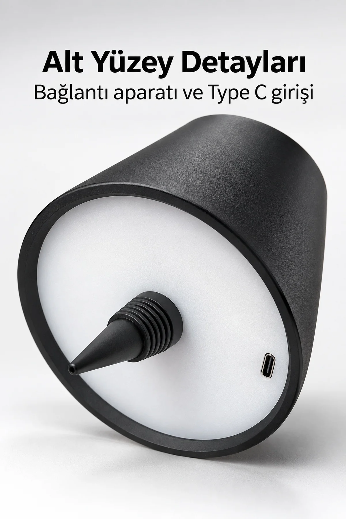 Konik Başlıklı Şişe Lambası Çıkarılabilir Bağlantı Aparatlı