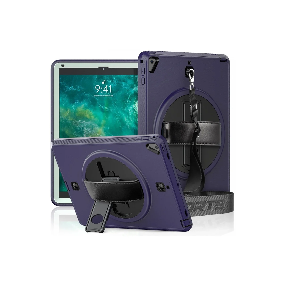 Apple İpad 5 Air 9.7 Kılıf Strap-c Otterbox Tablet Kapak - Lacivert