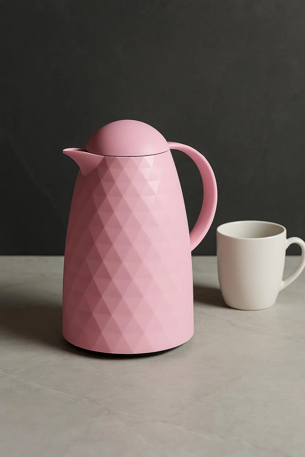 1 Lt Akrilik Soft Pembe Çay Termosu 12 Saat Sıcak 24 Saat Soğuk görsel 5