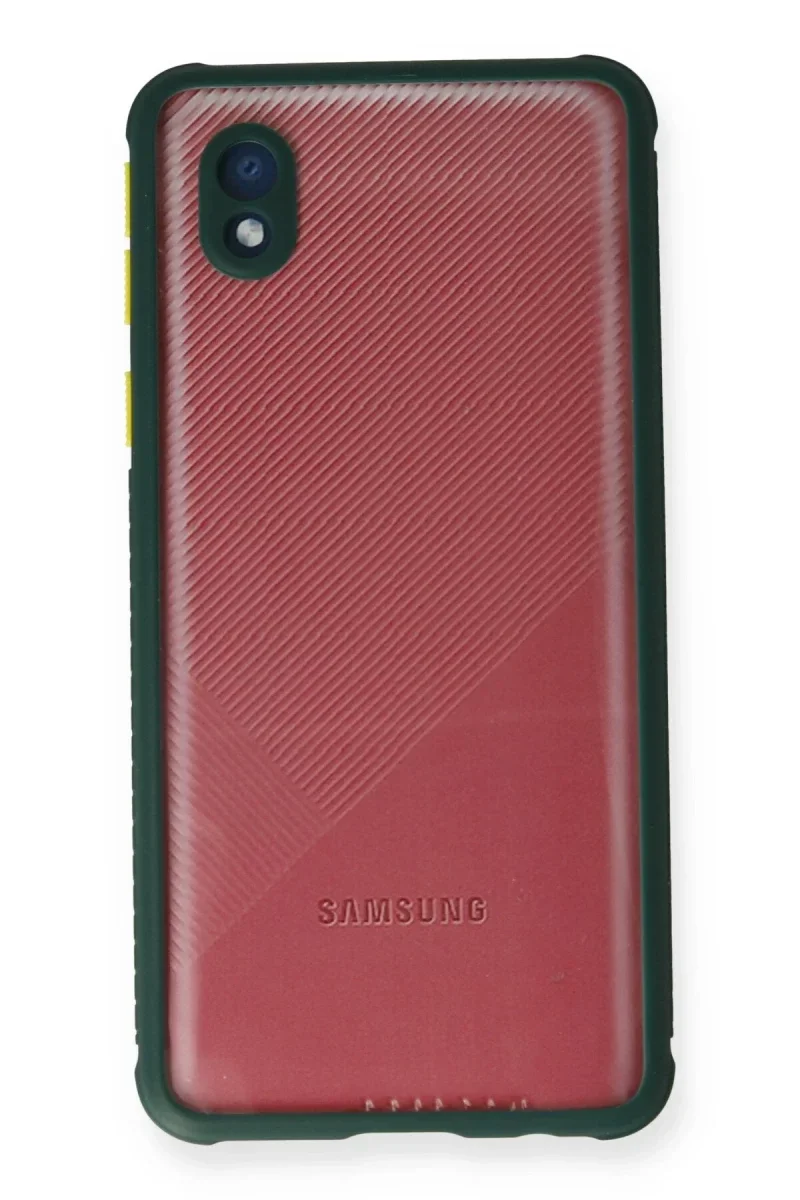 Samsung Galaxy A01 Core Kılıf a Şeffaf Silikon - Koyu Yeşil görsel 2