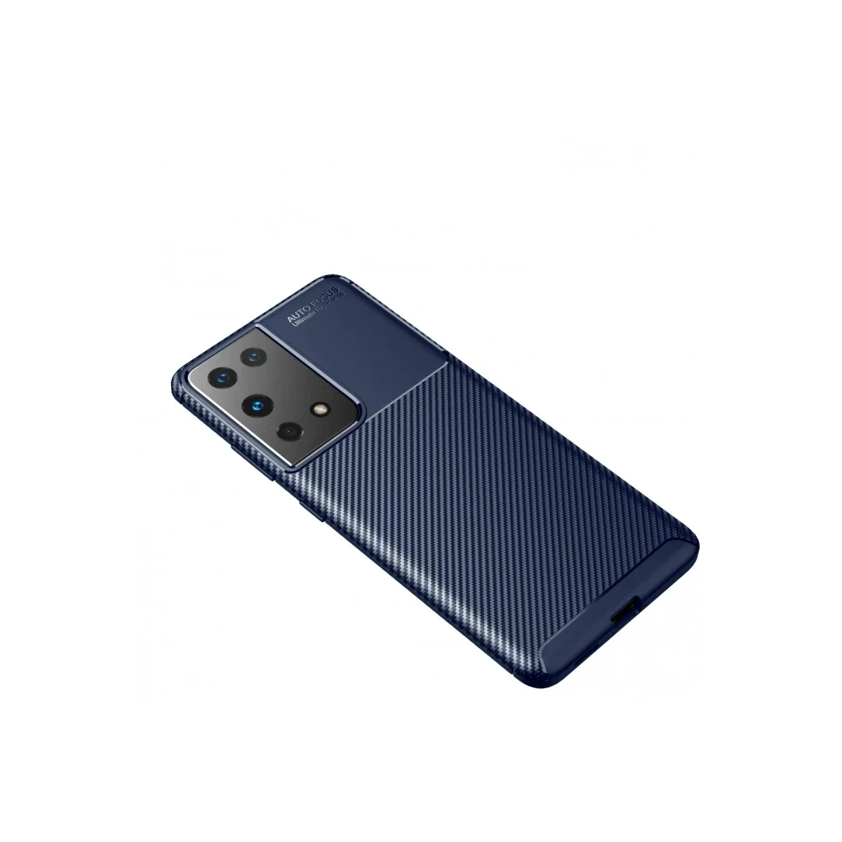 Samsung Galaxy S21 Ultra Kılıf Auto Focus Karbon Kapak - Lacivert görsel 2