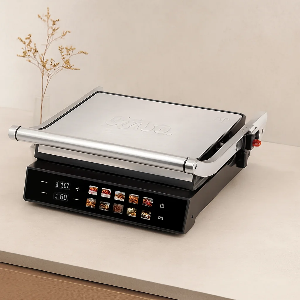 Izgara ve Tost Makinesi 4 Dilim 2000W Yapışmaz Dokunmatik