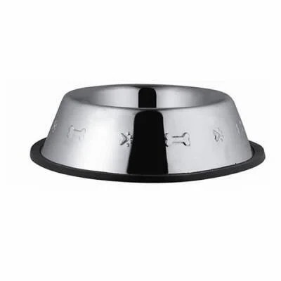 Desenli Metal Kedi ve Köpek Mama Su Kabı 8 Oz 12 Cm