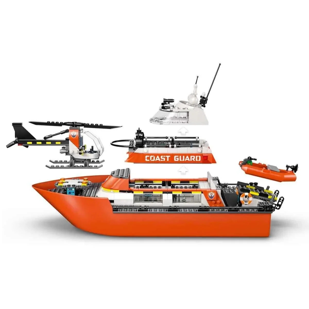 60504 Lego City Sahil Güvenlik Kurtarma Botu ve Helikopteri 742 parça +7 yaş görsel 3