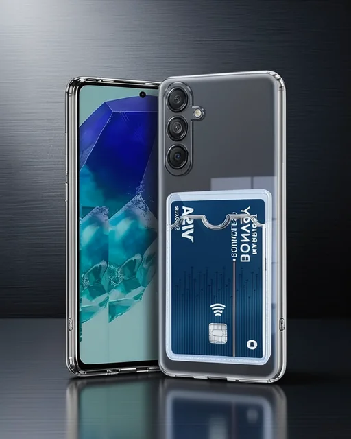 Samsung Galaxy A56 Kılıf Kart Şeffaf Silikon - Şeffaf