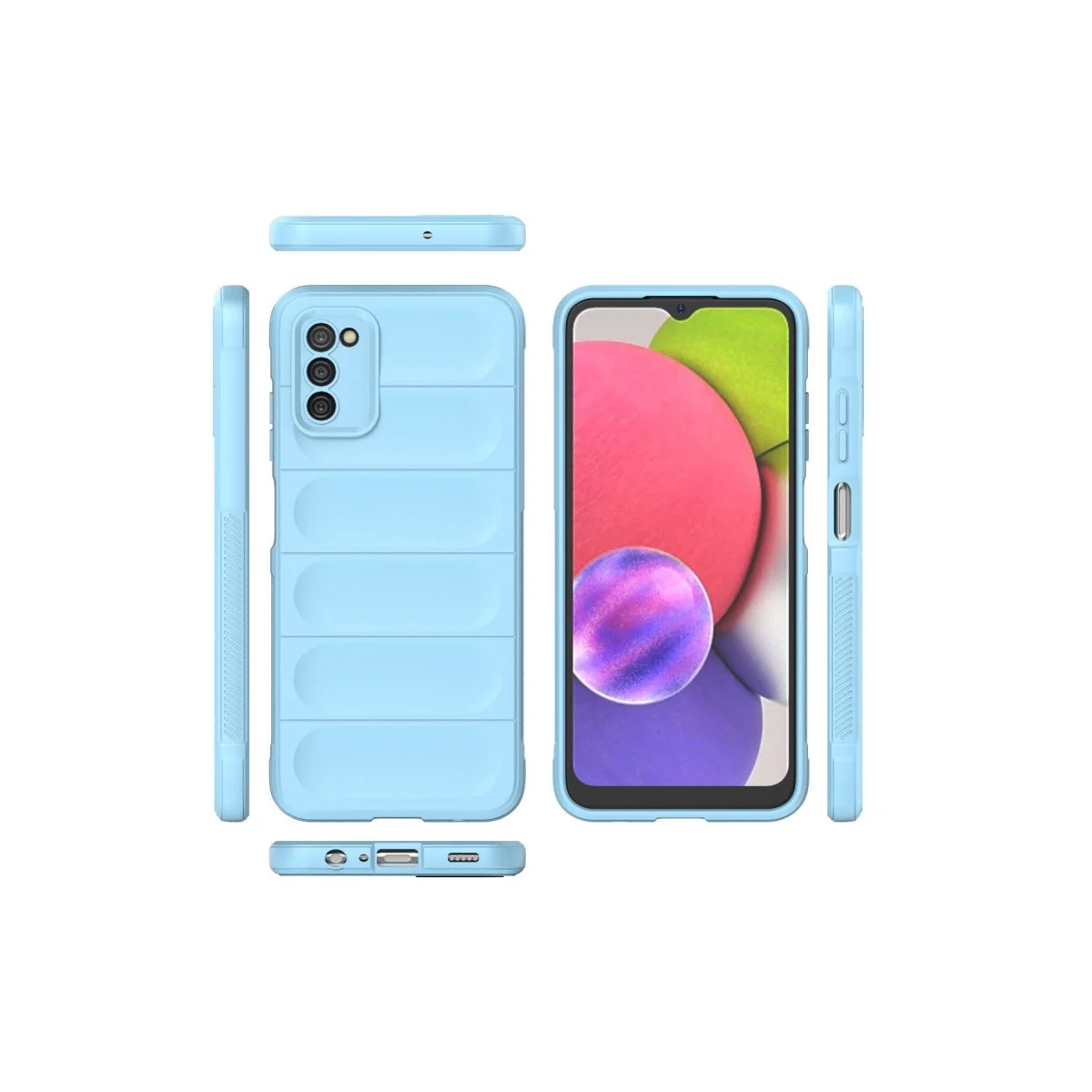 Samsung Galaxy A03s Kılıf Optimum Silikon - Sky Blue görsel 3