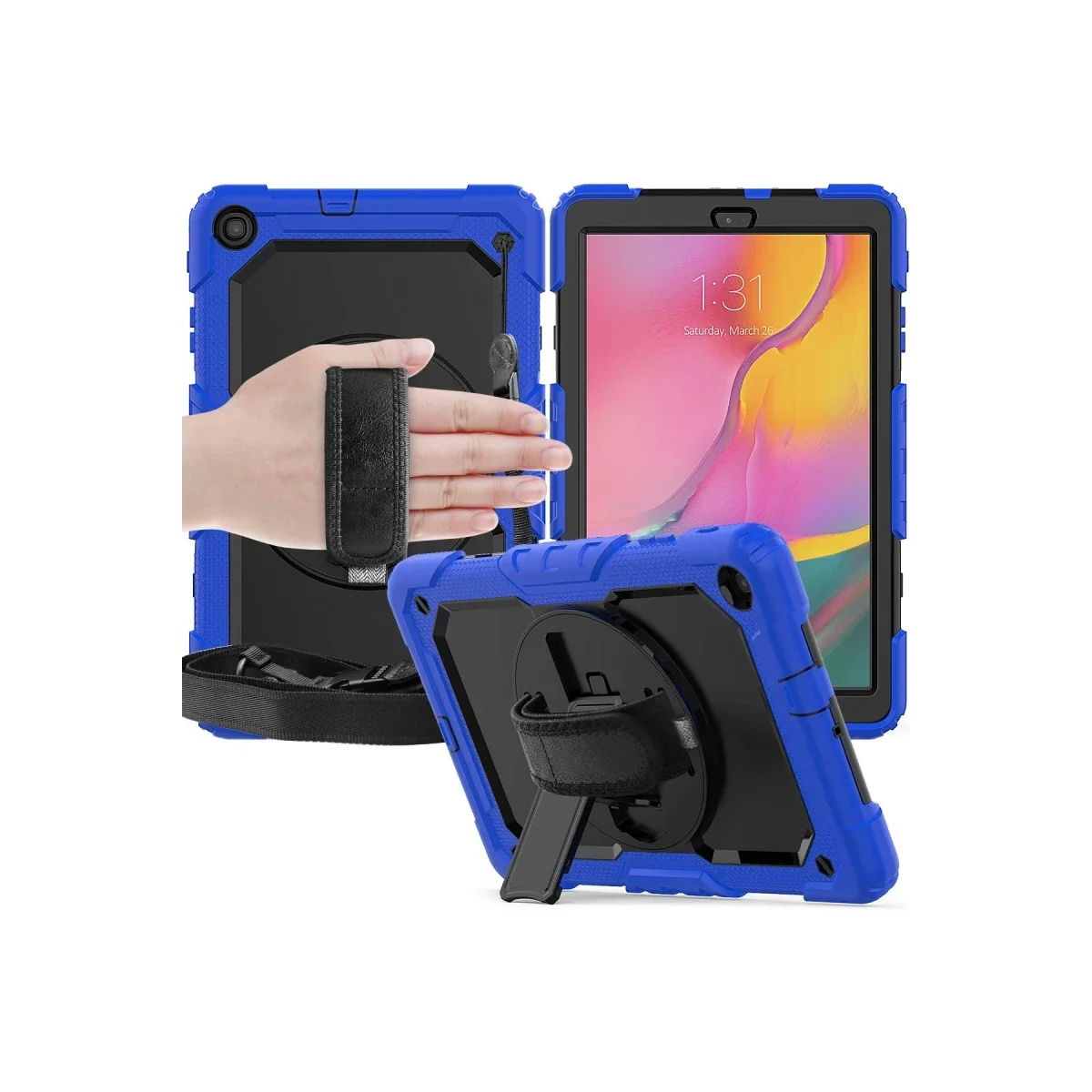 Samsung Galaxy T510 Tab A 10.1 Kılıf Pars Tablet Kapak - Mavi görsel 4