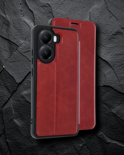 Xiaomi Poco X7 Pro Kılıf Flip Cover - Kırmızı
