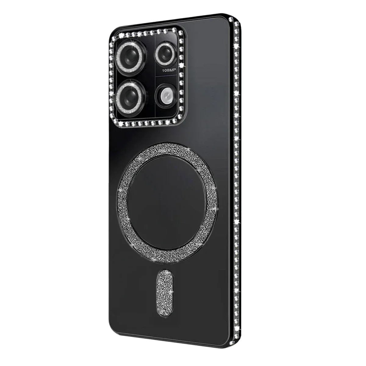 Xiaomi Redmi 13C Joke Simli Magneticsafe Kılıf - Siyah görsel 3