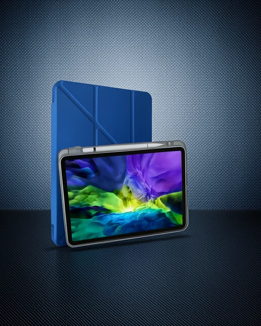 Apple İpad Pro 11 (2018) Kılıf Kalemlikli Mars Tablet Kılıfı - Mavi