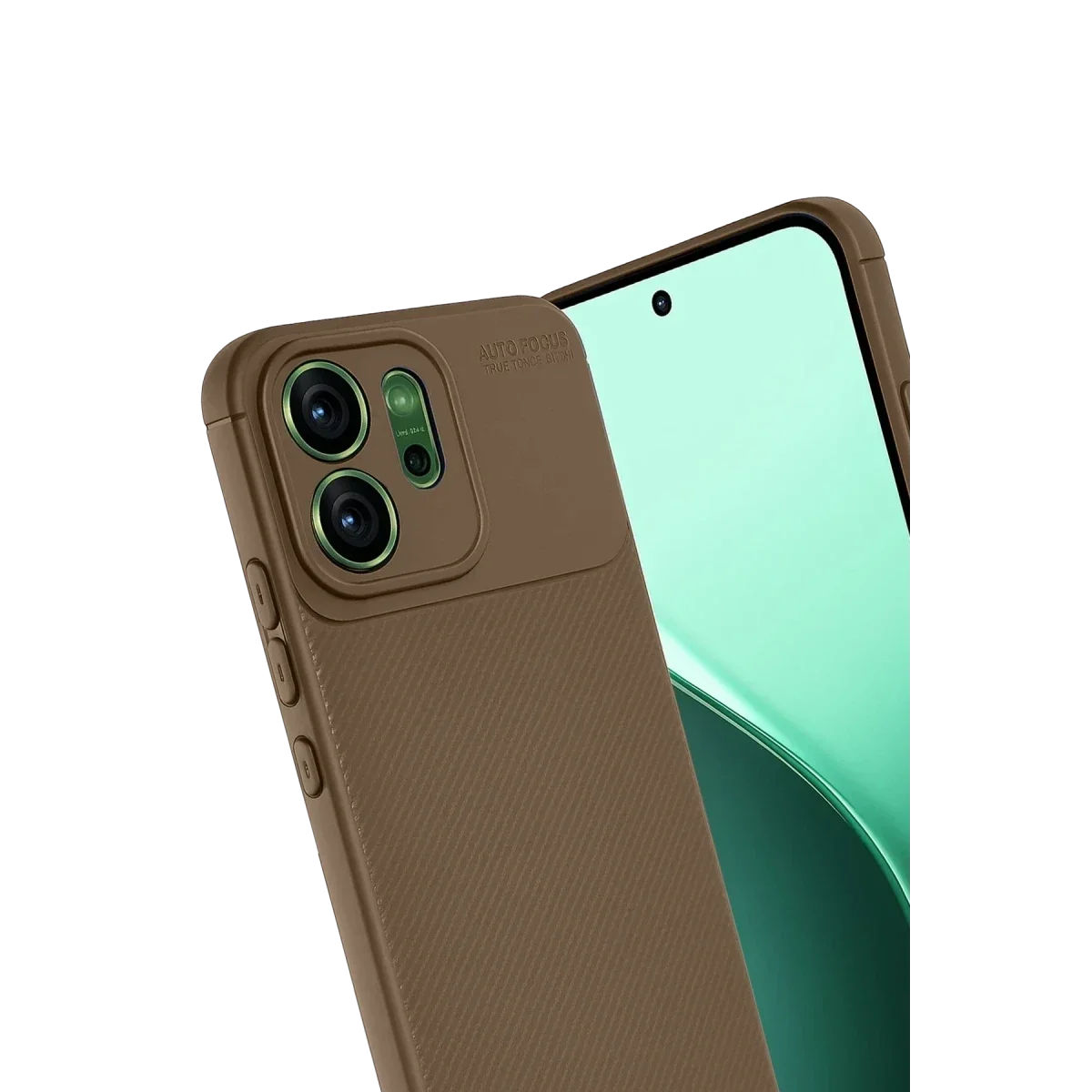 Oppo Reno 14 Auto Focus Karbon Kapak - Kahverengi görsel 2