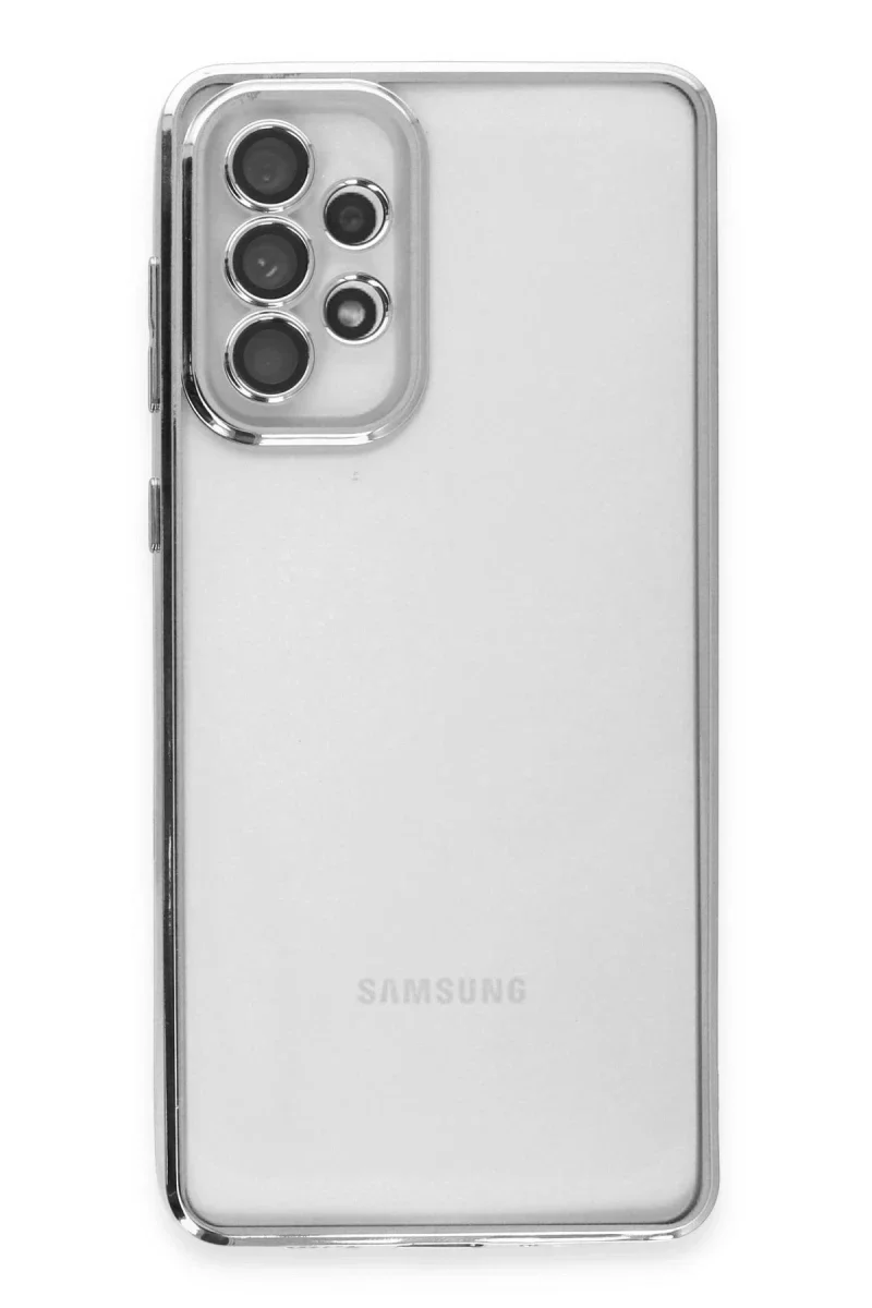 Samsung Galaxy A53 5G Kılıf Razer Lensli Silikon - Gümüş görsel 2