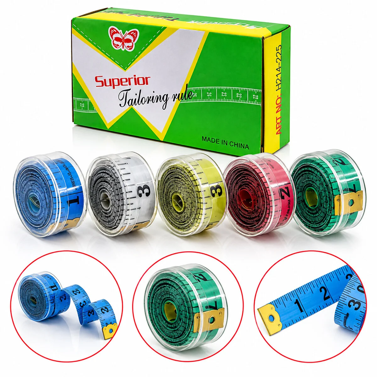 12 Adet Superior Şerit Mezura Mezro 1.5MT Plastik Kutulu
