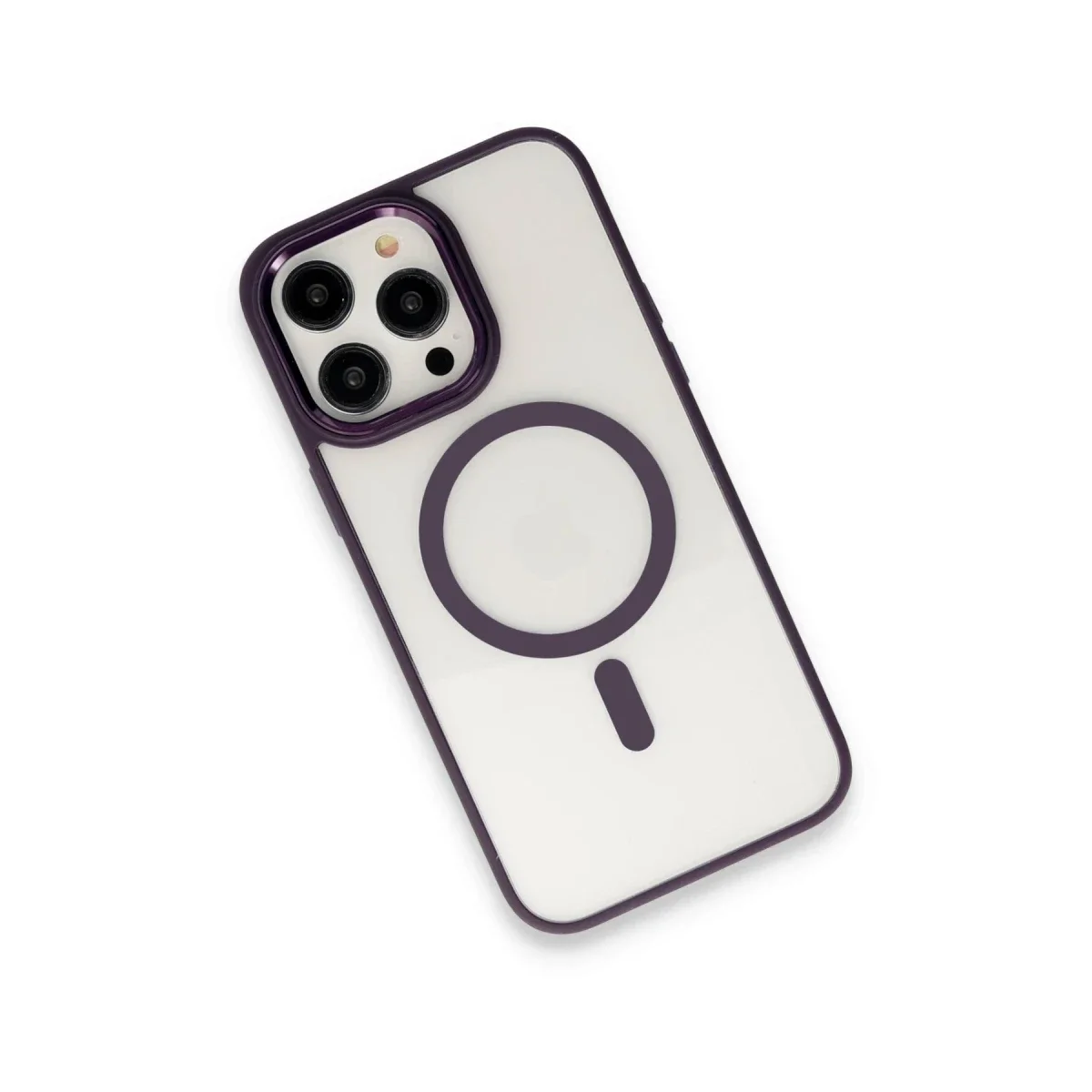 Apple iPhone 15 Pro Max Kılıf Room Magneticsafe Silikon - Derin Mor görsel 3