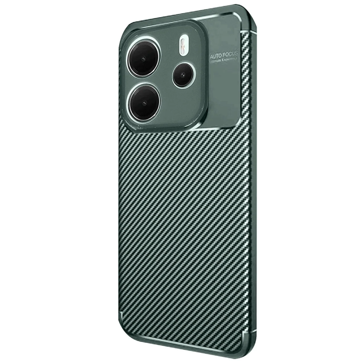 Xiao Red Note 14 4g Kılıf Auto Focus Karbon Kapak - Koyu Yeşil görsel 3