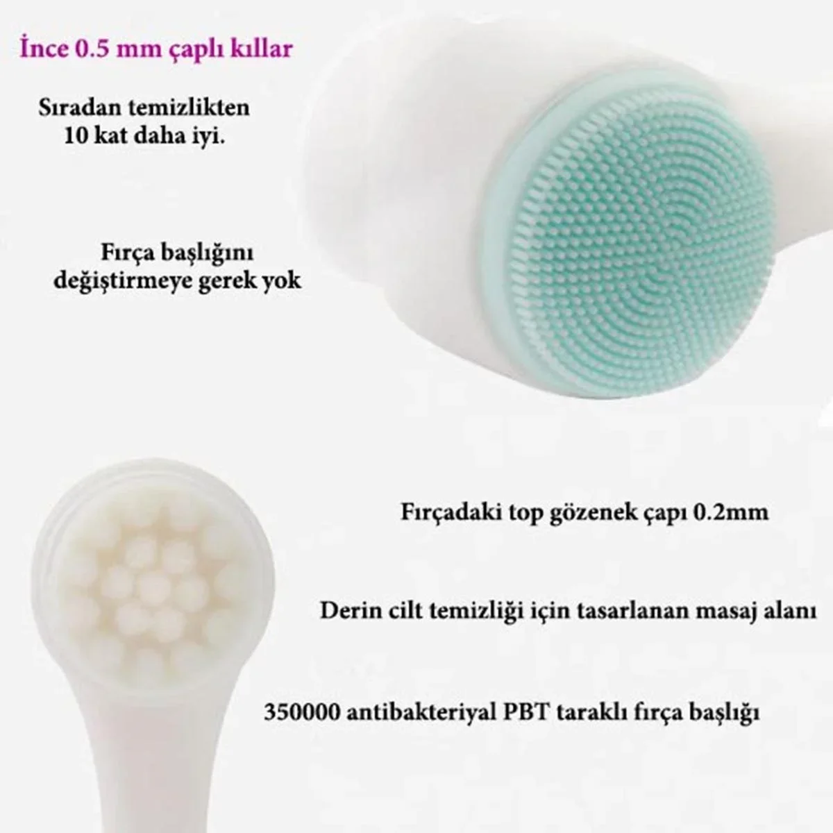2li Set Çift Taraflı Cilt Tezleme Fırçası ve Yeşim Taşı Çift Taraflı Cilt Masaj Aleti görsel 7