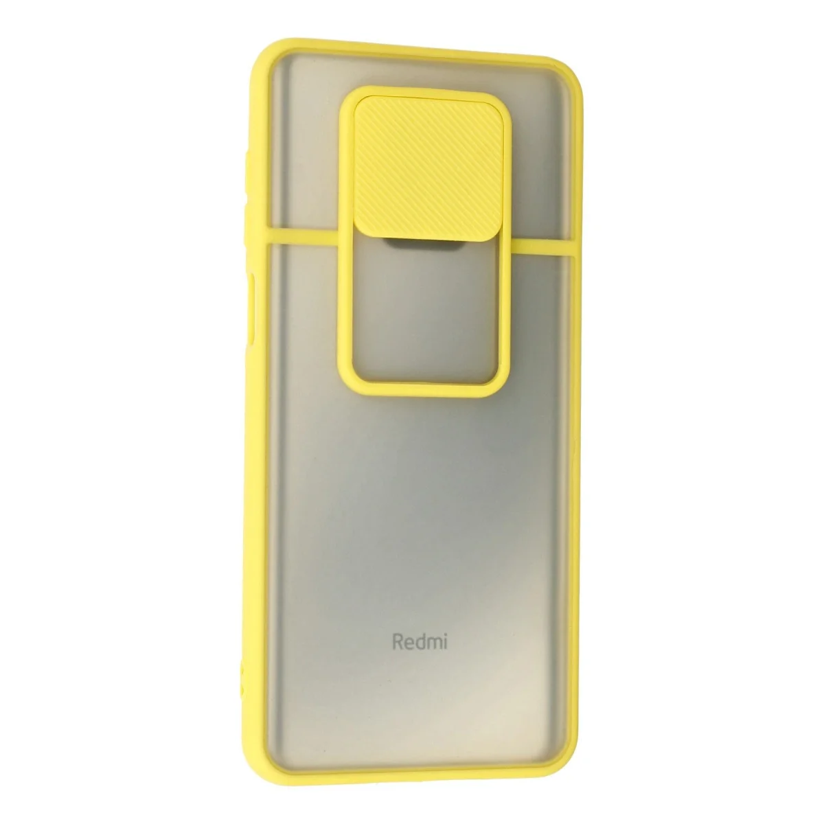 Xiaomi Redmi Note 9 Pro Kılıf Palm Buzlu Kamera Sürgülü Silikon - Sarı görsel 3