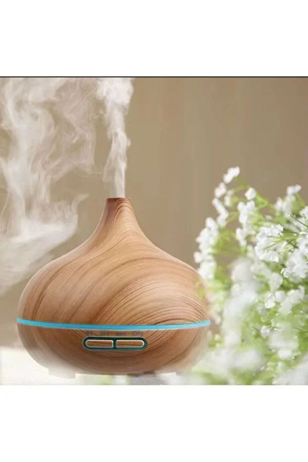 Aroma Difüzör Gece Işığı 7 Led Nemlendirici Kumandalı 550 ml Buhar Makinesi
