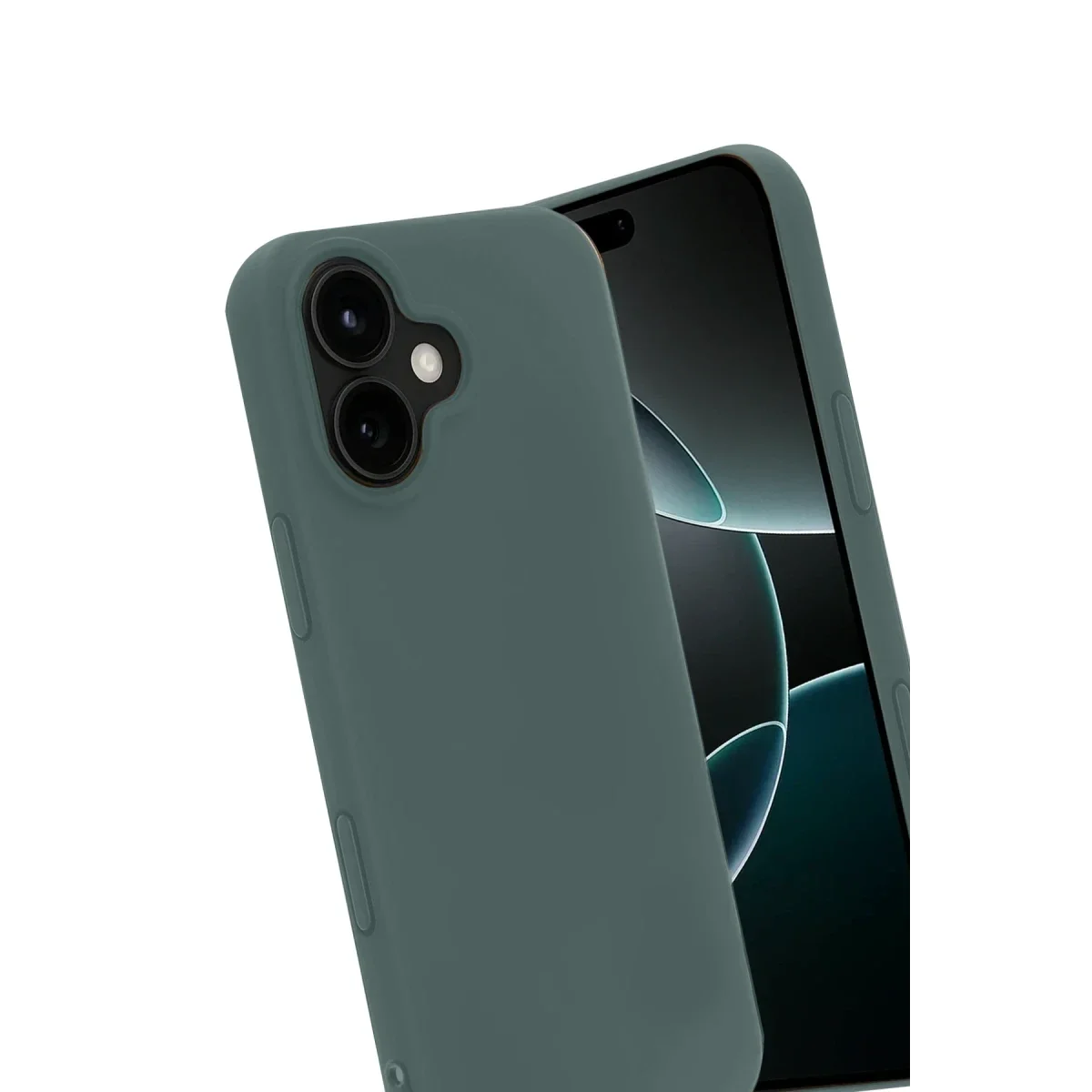 Apple iPhone 17 Nano içi Kadife Silikon - Koyu Yeşil görsel 3