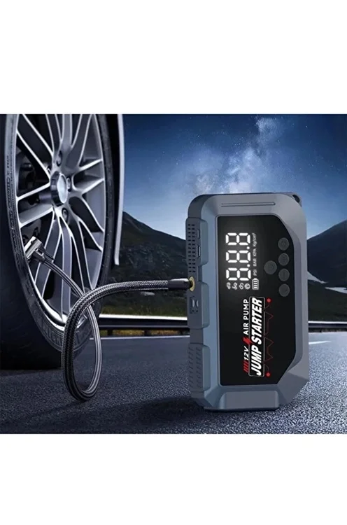 Vtn-605 Şarjlı 12.000 Mah Taşınabilir Çantalı Araç Akü Şarj Takviyeli Işıklı Hava Kompresörü görsel 6