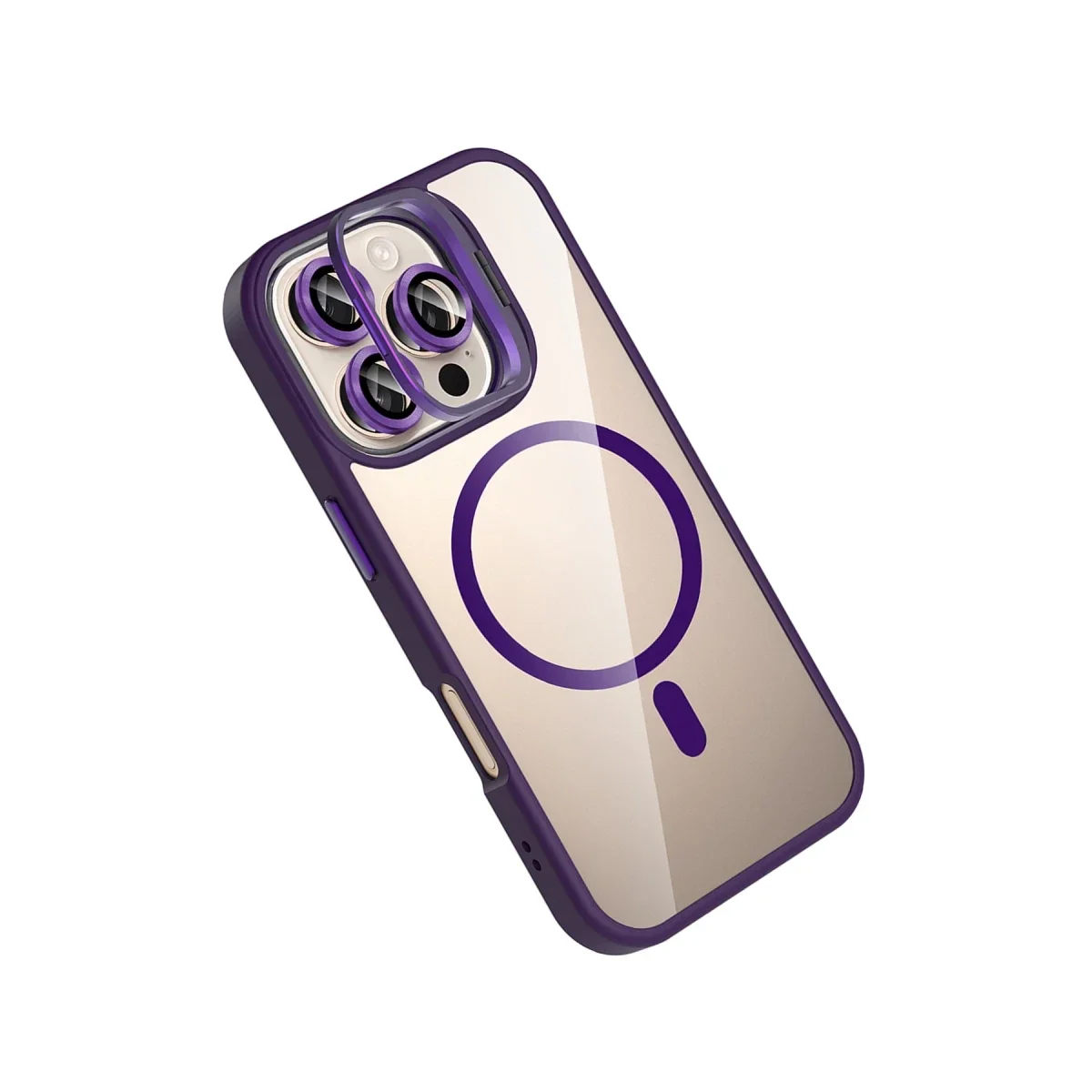 Joko Apple iPhone 16 Pro Max Remim Lensli Magsafe Standlı Kapak - Derin Mor görsel 3