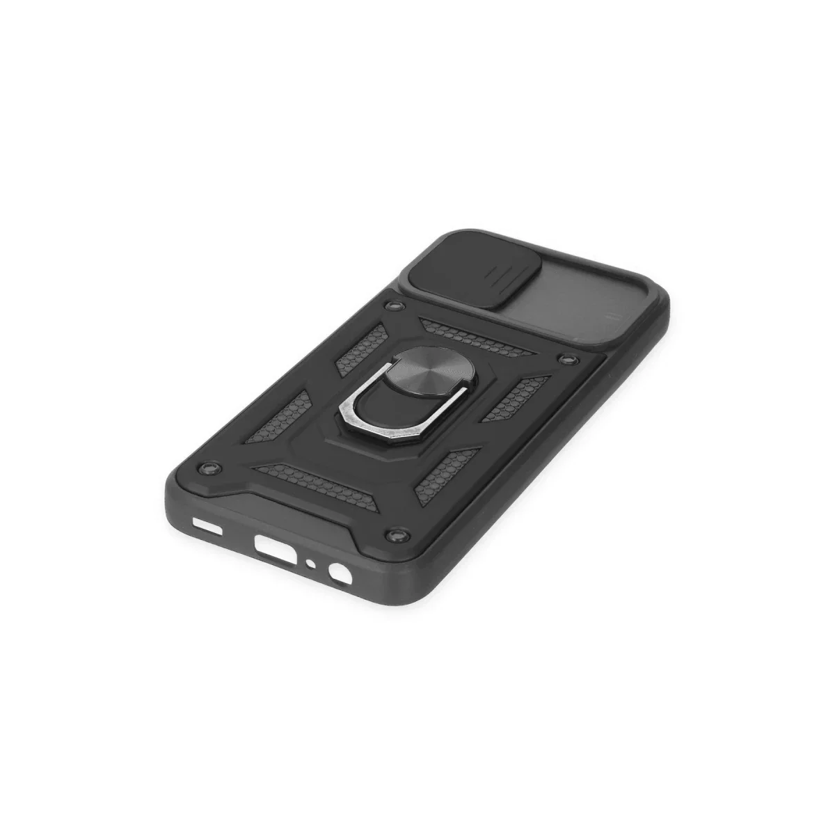 Samsung Galaxy A03 Kılıf Pars Lens Yüzüklü Silikon - Siyah görsel 5