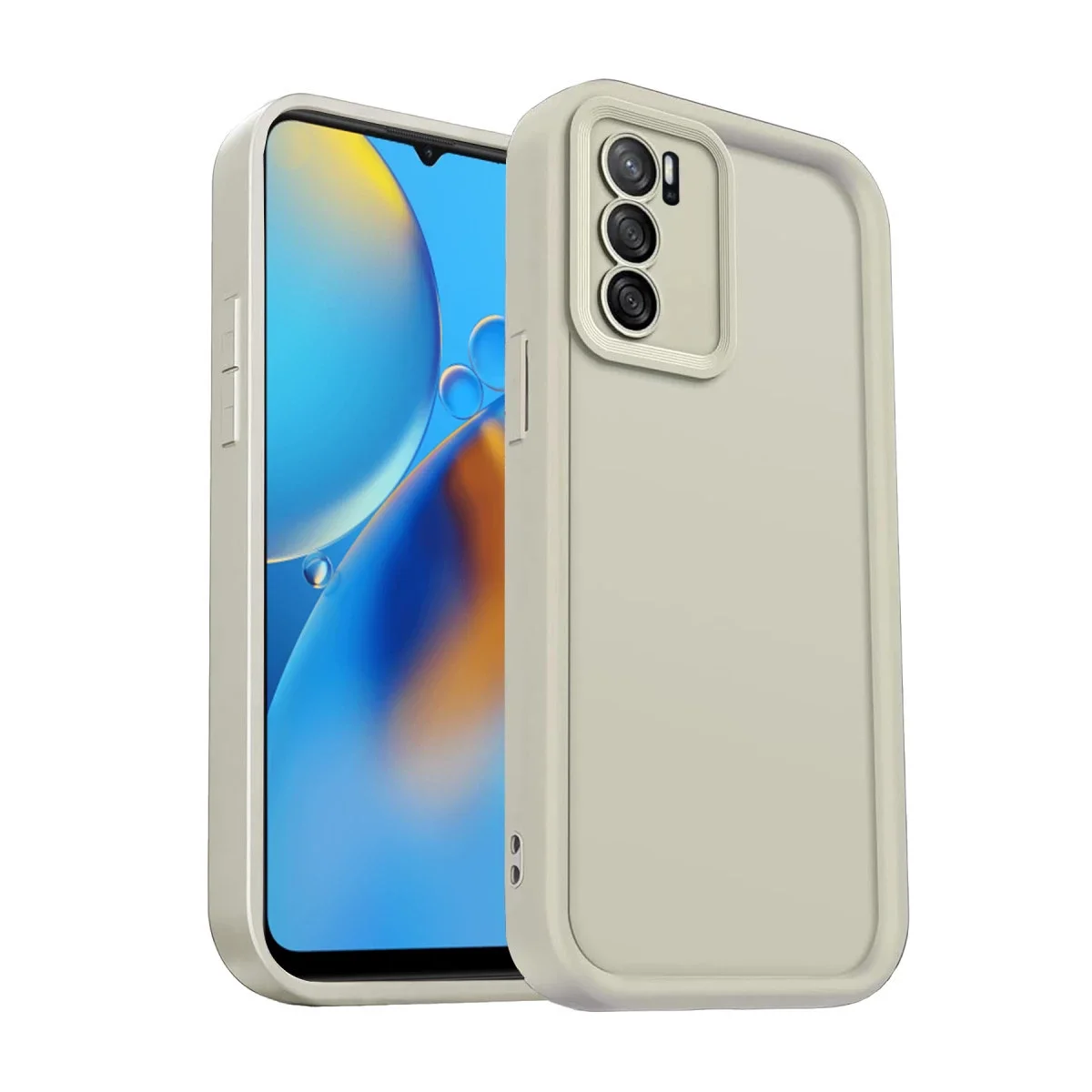 Oppo A16 Kılıf Viera Silikon - Krem görsel 3