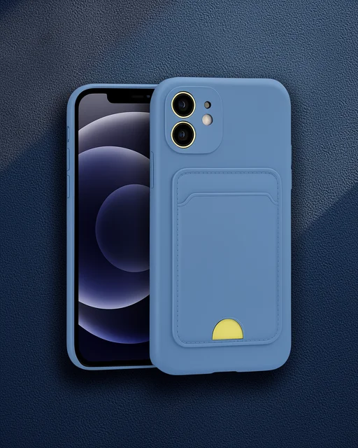 Apple İphone 11 Kılıf Kelvin Kartvizitli Silikon - Mavi