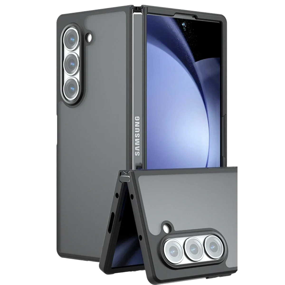 Samsung Galaxy Z Fold 5 Kılıf Blur Fold Kapak - Mat Siyah