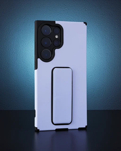 Samsung Galaxy S23 Ultra Kılıf Mega Standlı Silikon - Lila